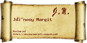 Jánosy Margit névjegykártya